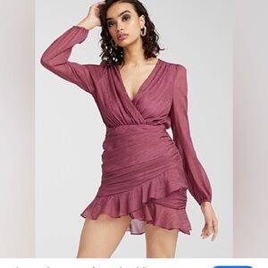 Chic Long Sleeve Burgundy Dress size Small